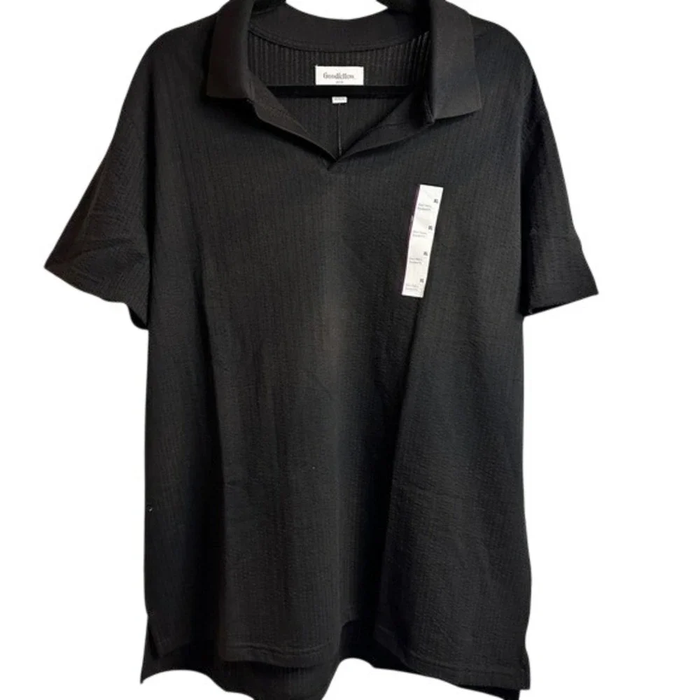 Goodfellow & Co Short Sleeve Collared Shirt Cotton/Polyester Blend Ebony Mens XL